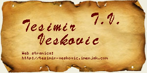 Tešimir Vesković vizit kartica